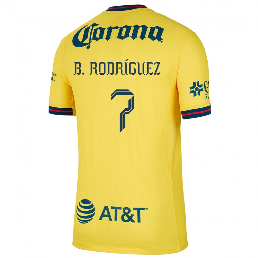 Homme Football Maillot Brian Rodríguez #7 Jaune Bleu Tenues Domicile 2024/25