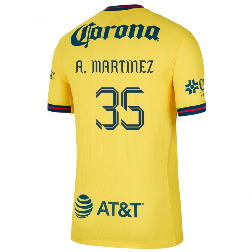 Homme Football Maillot Arturo Martínez #35 Jaune Bleu Tenues Domicile 2024/25