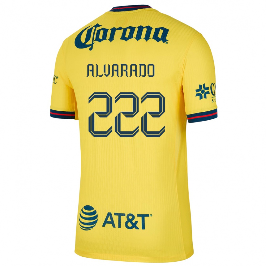 Homme Football Maillot Daniel Alvarado #222 Jaune Bleu Tenues Domicile 2024/25