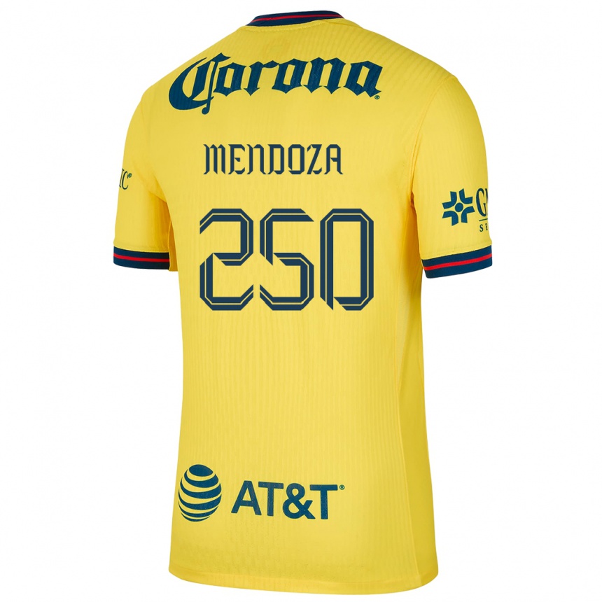 Homme Football Maillot Luis Mendoza #250 Jaune Bleu Tenues Domicile 2024/25