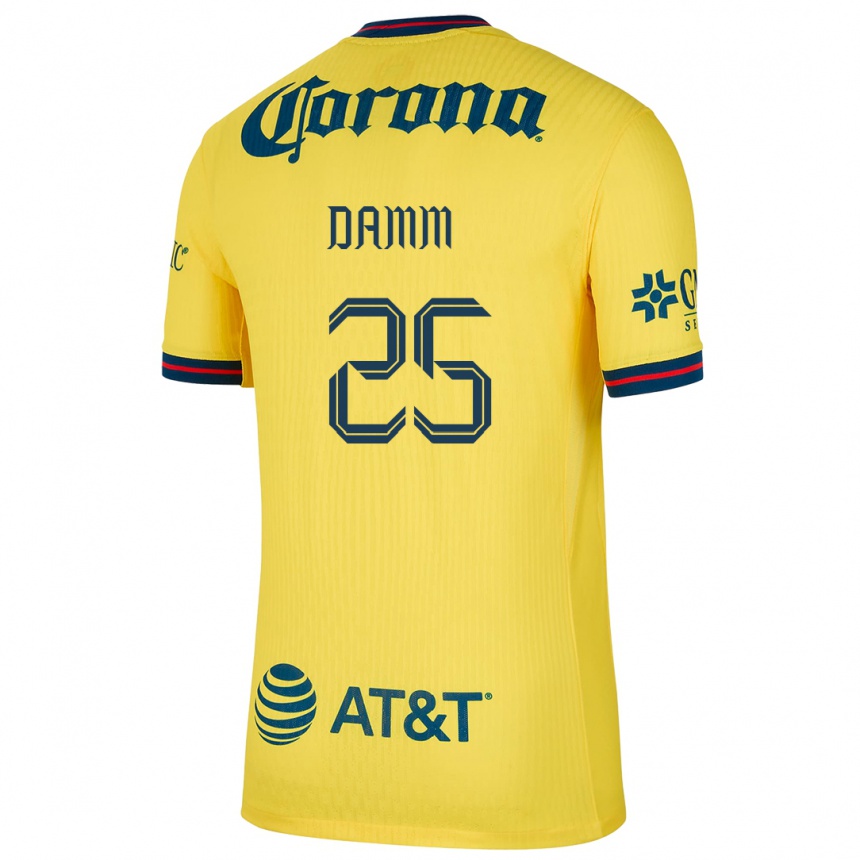 Homme Football Maillot Jurgen Damm #25 Jaune Bleu Tenues Domicile 2024/25