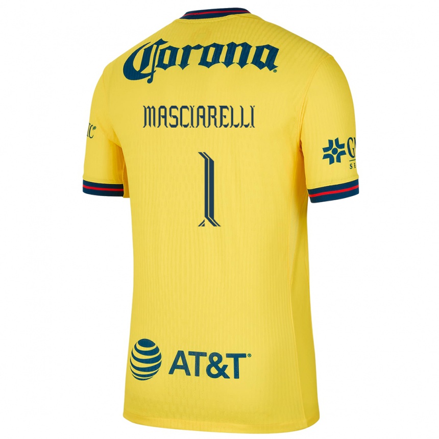 Homme Football Maillot Renata Masciarelli #1 Jaune Bleu Tenues Domicile 2024/25