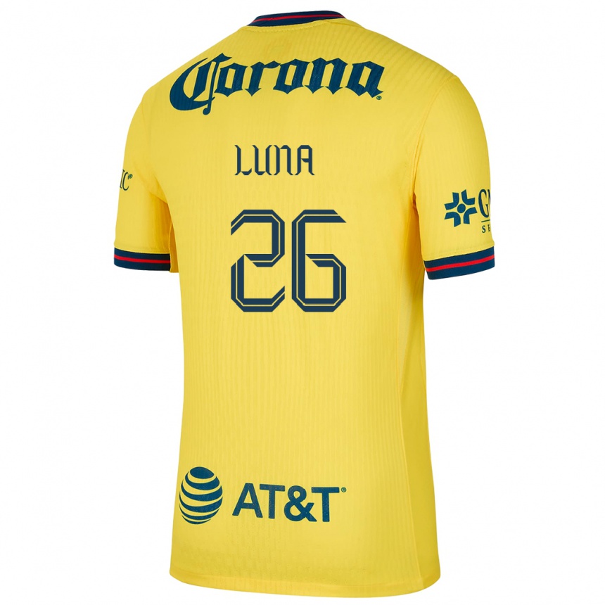 Homme Football Maillot Karen Luna #26 Jaune Bleu Tenues Domicile 2024/25