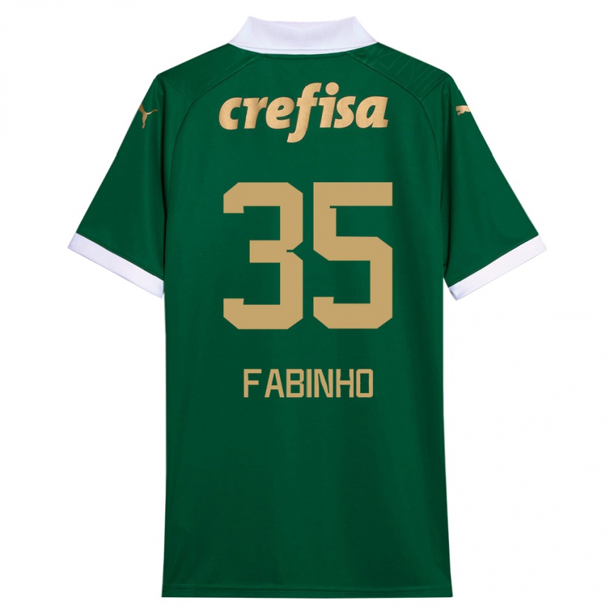 Homme Football Maillot Fabinho #35 Vert Blanc Tenues Domicile 2024/25