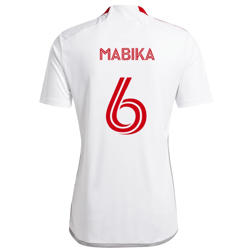 Homme Football Maillot Aimé Mabika #6 Blanc Rouge Tenues Extérieur 2024/25