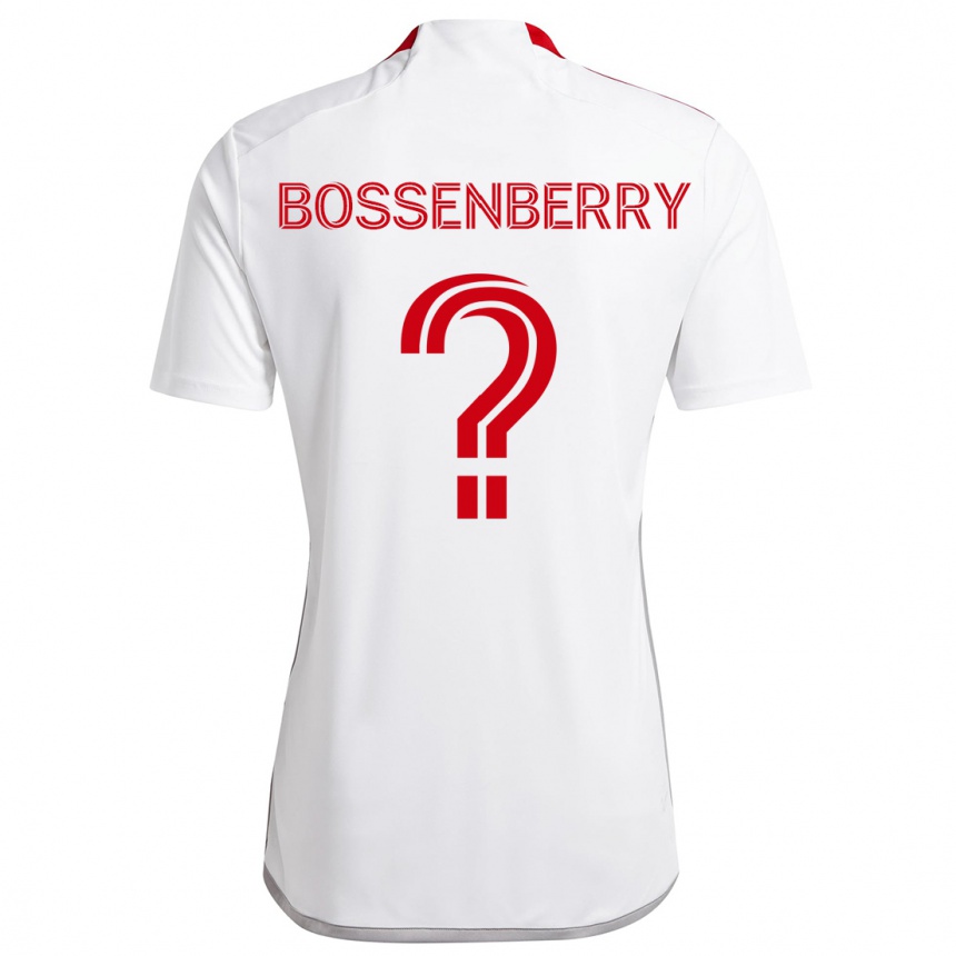 Homme Football Maillot Antone Bossenberry #0 Blanc Rouge Tenues Extérieur 2024/25