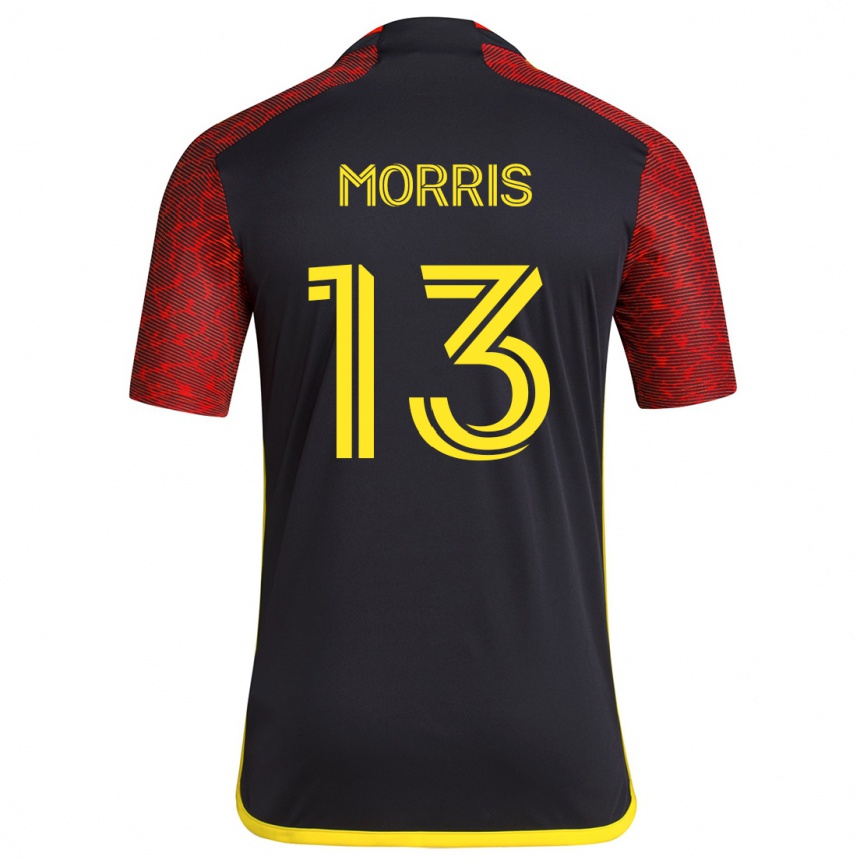 Homme Football Maillot Jordan Morris #13 Rouge Noir Tenues Extérieur 2024/25