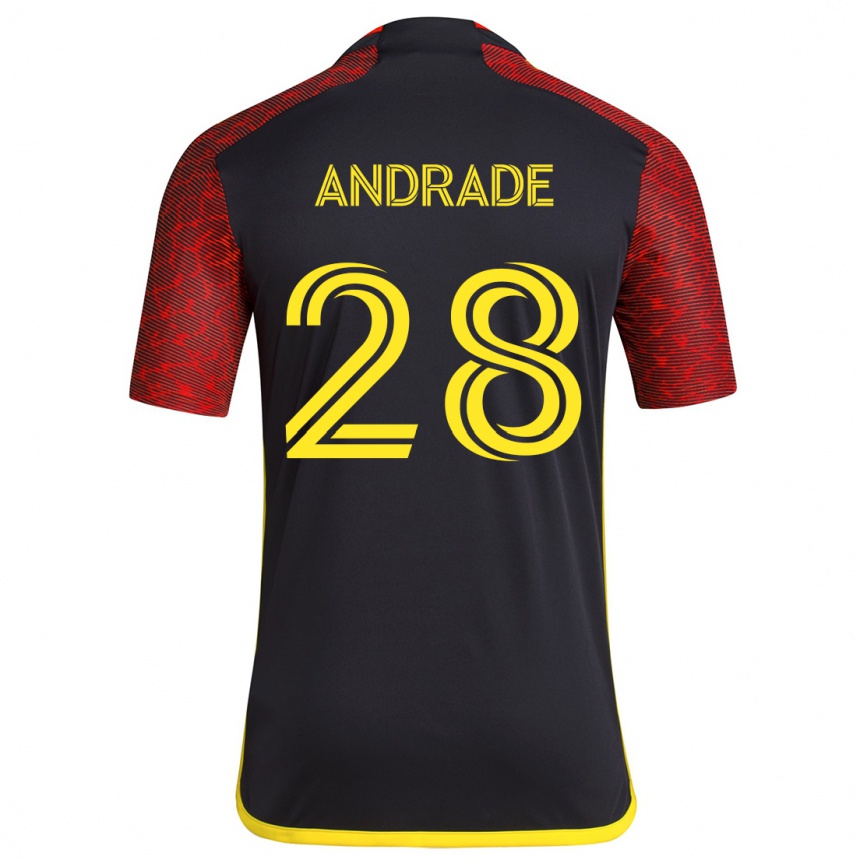 Homme Football Maillot Yeimar Gómez Andrade #28 Rouge Noir Tenues Extérieur 2024/25