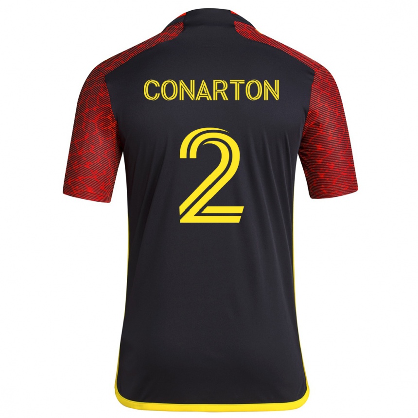 Homme Football Maillot Alyssa Conarton #2 Rouge Noir Tenues Extérieur 2024/25