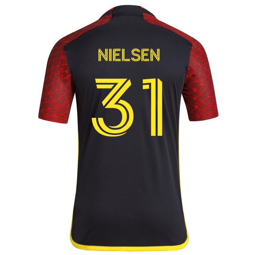 Homme Football Maillot Madeline Nielsen #31 Rouge Noir Tenues Extérieur 2024/25