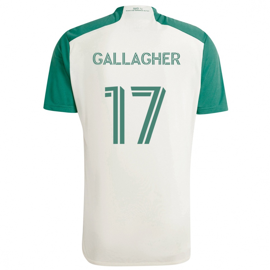 Homme Football Maillot Jon Gallagher #17 Couleurs Beiges Vert Tenues Extérieur 2024/25