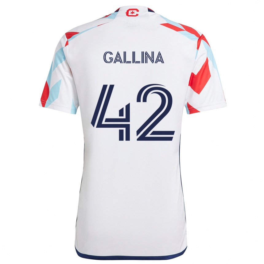 Homme Football Maillot Henrique Gallina #42 Blanc Rouge Bleu Tenues Extérieur 2024/25