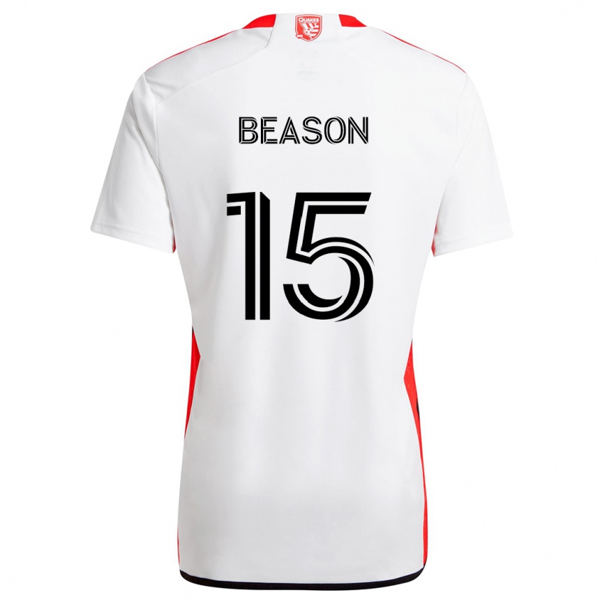 Homme Football Maillot Tanner Beason #15 Blanc Rouge Tenues Extérieur 2024/25