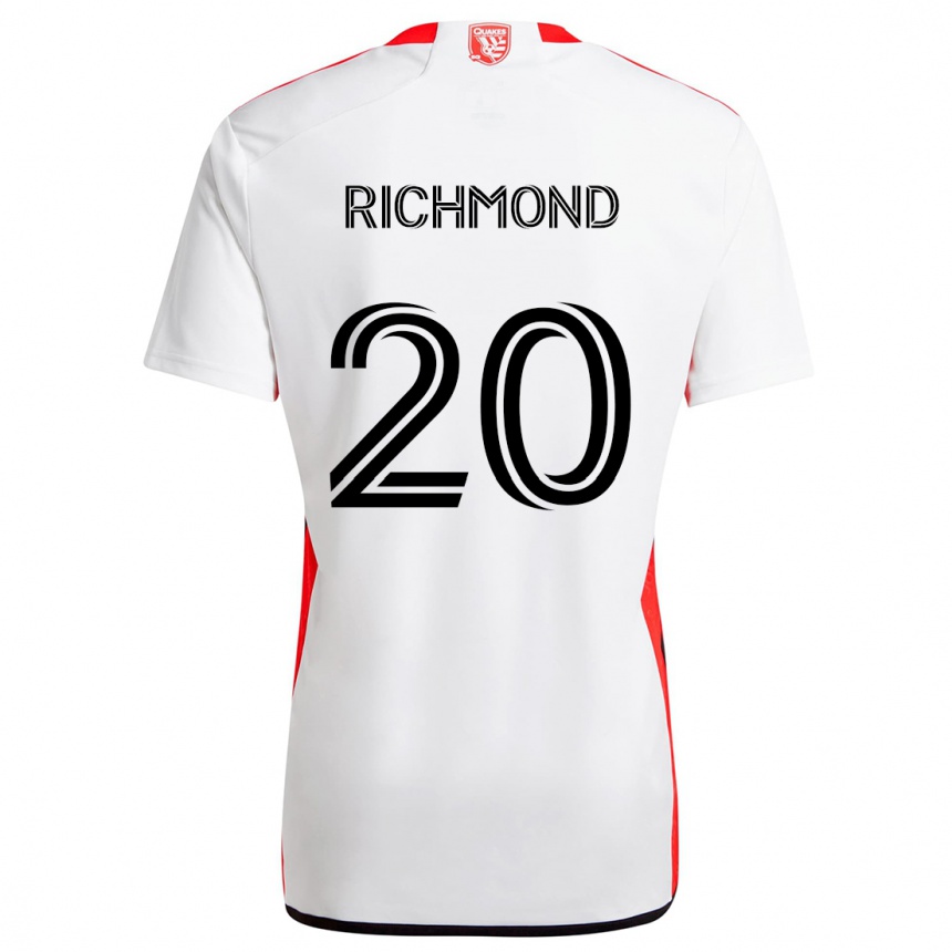 Homme Football Maillot Will Richmond #20 Blanc Rouge Tenues Extérieur 2024/25