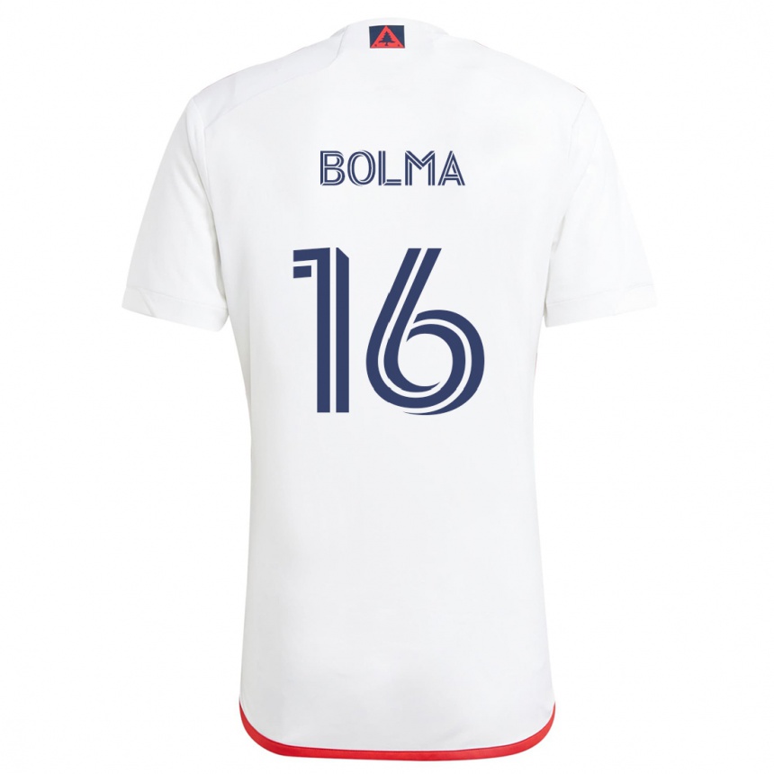 Homme Football Maillot Josh Bolma #16 Blanc Rouge Tenues Extérieur 2024/25