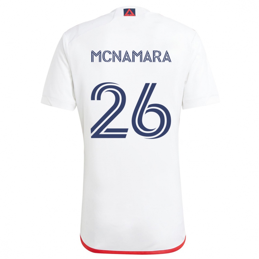 Homme Football Maillot Tommy Mcnamara #26 Blanc Rouge Tenues Extérieur 2024/25