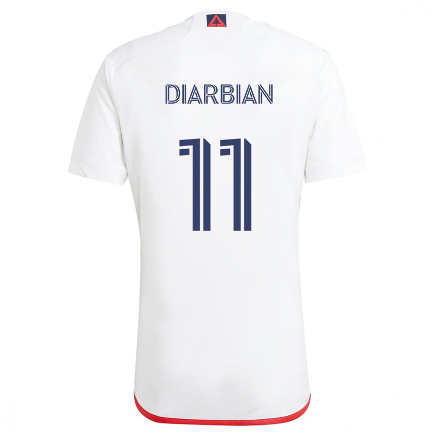 Homme Football Maillot Gevork Diarbian #11 Blanc Rouge Tenues Extérieur 2024/25