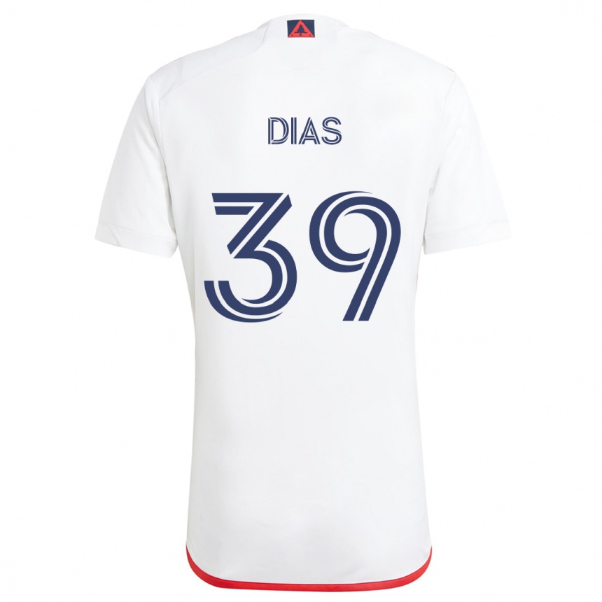 Homme Football Maillot Marcos Dias #39 Blanc Rouge Tenues Extérieur 2024/25