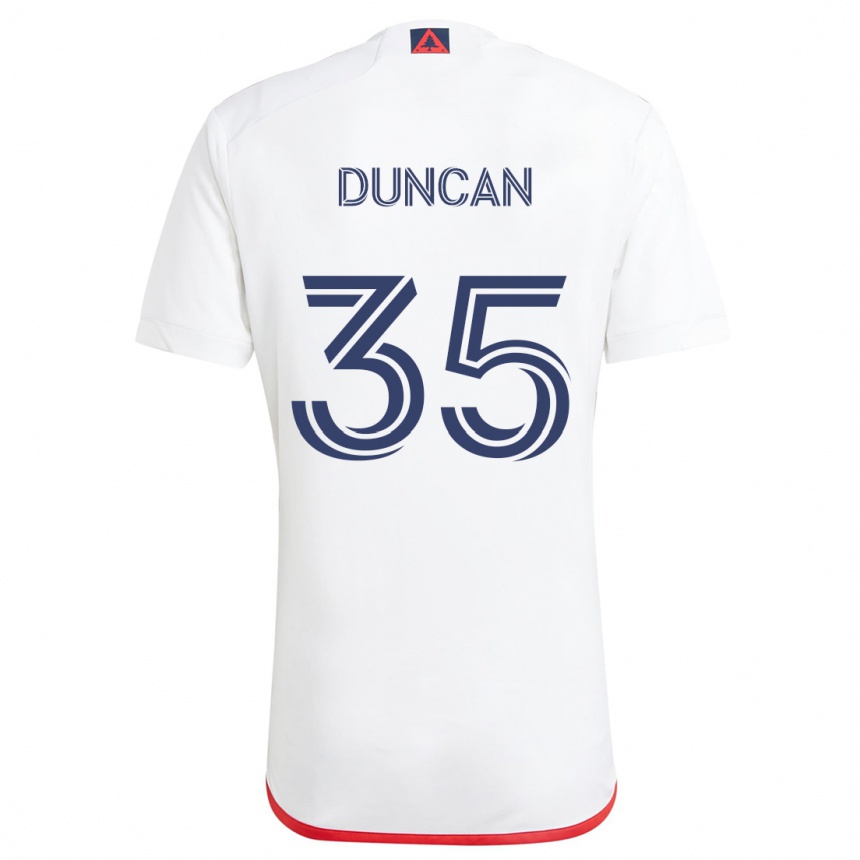 Homme Football Maillot Nakye Greenidge-Duncan #35 Blanc Rouge Tenues Extérieur 2024/25