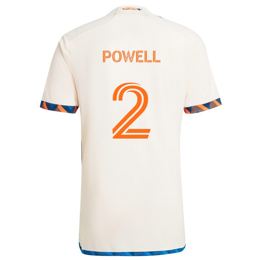 Homme Football Maillot Alvas Powell #2 Blanc Orange Tenues Extérieur 2024/25