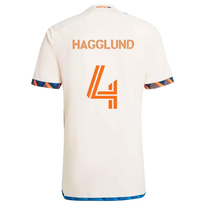 Homme Football Maillot Nick Hagglund #4 Blanc Orange Tenues Extérieur 2024/25