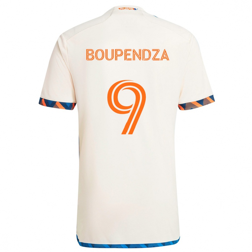 Homme Football Maillot Aaron Boupendza #9 Blanc Orange Tenues Extérieur 2024/25