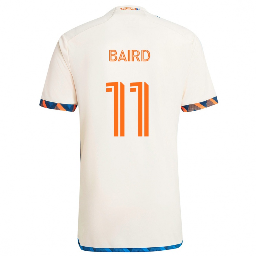 Homme Football Maillot Corey Baird #11 Blanc Orange Tenues Extérieur 2024/25