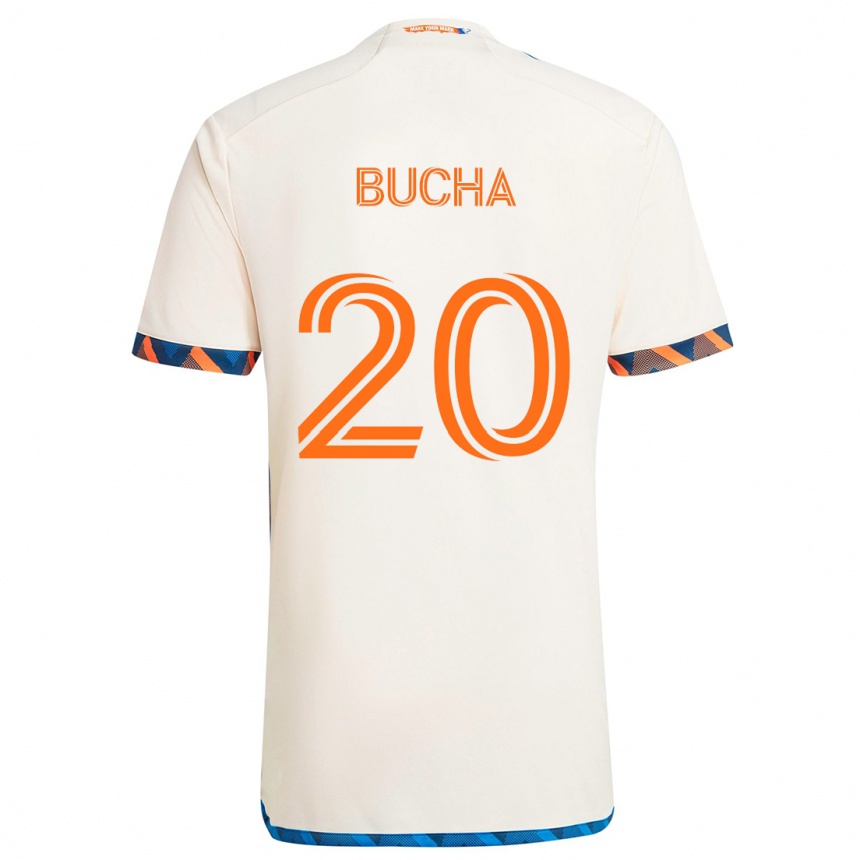 Homme Football Maillot Pavel Bucha #20 Blanc Orange Tenues Extérieur 2024/25