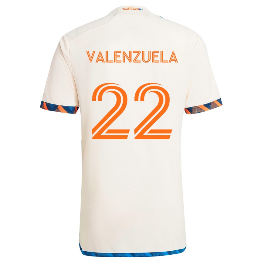 Homme Football Maillot Gerardo Valenzuela #22 Blanc Orange Tenues Extérieur 2024/25