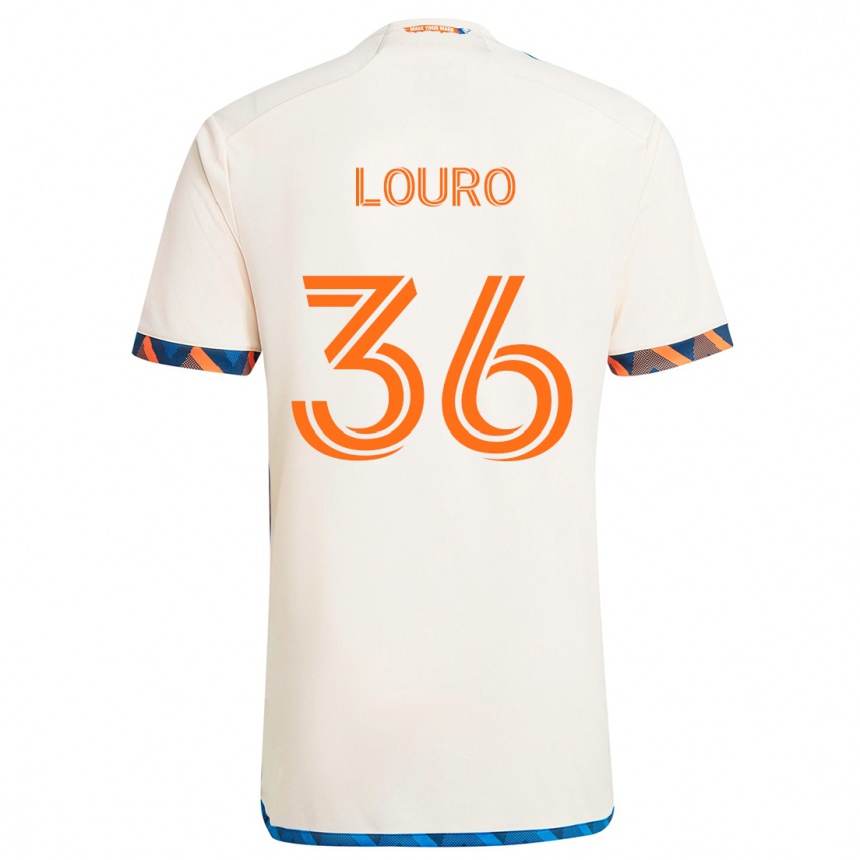 Homme Football Maillot Evan Louro #36 Blanc Orange Tenues Extérieur 2024/25