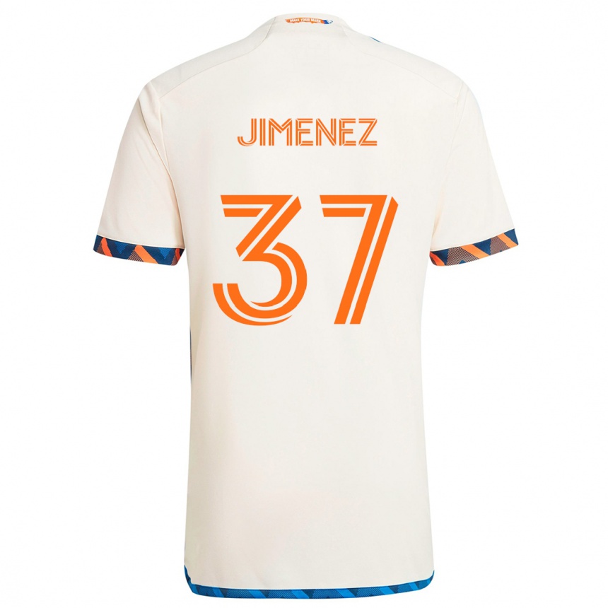 Homme Football Maillot Stiven Jimenez #37 Blanc Orange Tenues Extérieur 2024/25