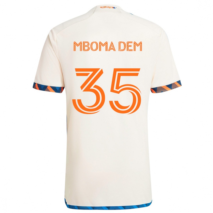 Homme Football Maillot Kenji Mboma Dem #35 Blanc Orange Tenues Extérieur 2024/25