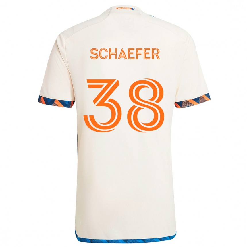 Homme Football Maillot Brian Schaefer #38 Blanc Orange Tenues Extérieur 2024/25