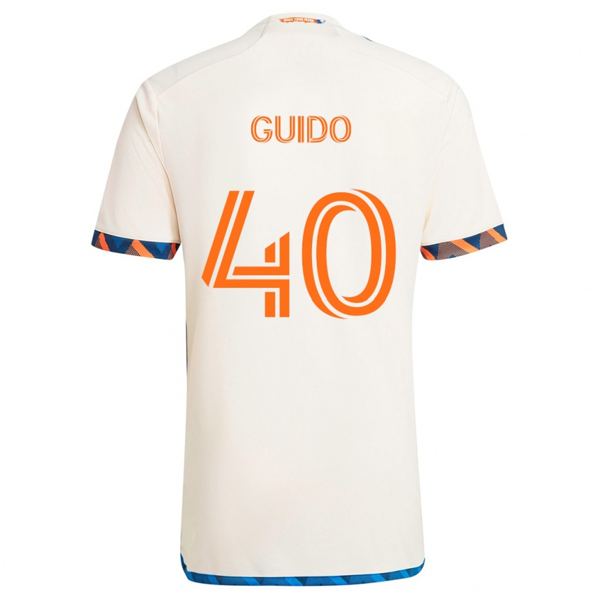 Homme Football Maillot Alejandro Guido #40 Blanc Orange Tenues Extérieur 2024/25