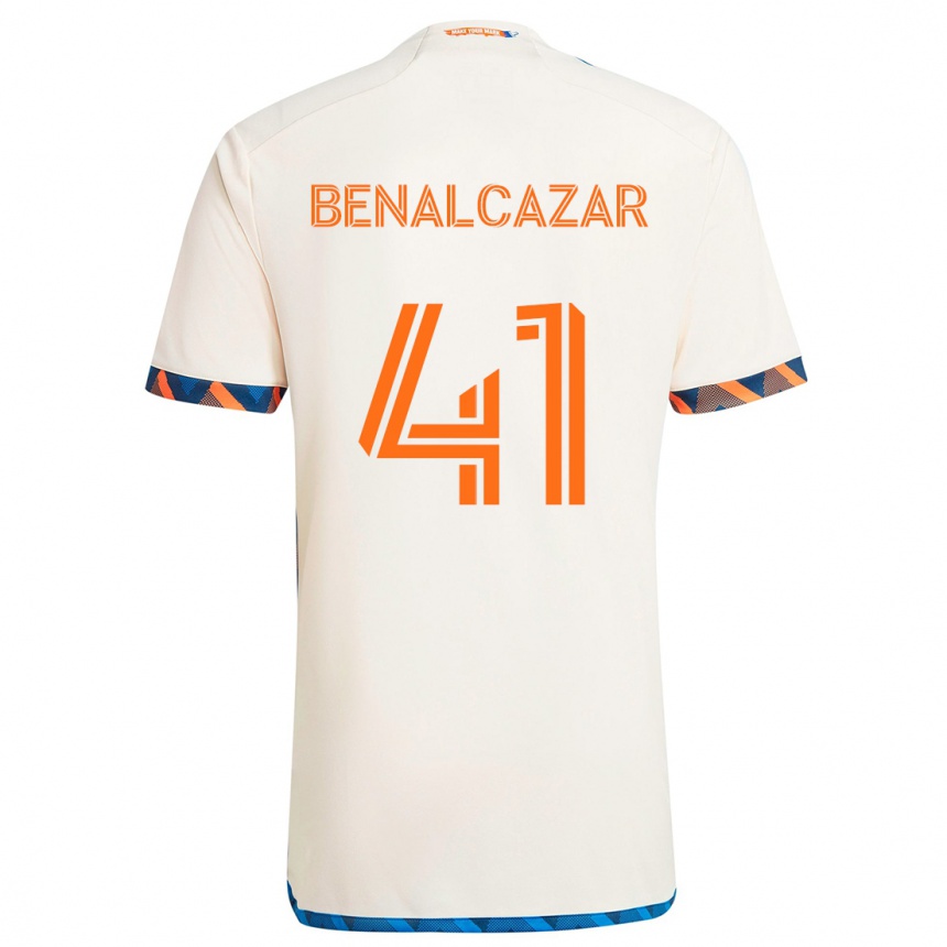 Homme Football Maillot Nico Benalcázar #41 Blanc Orange Tenues Extérieur 2024/25