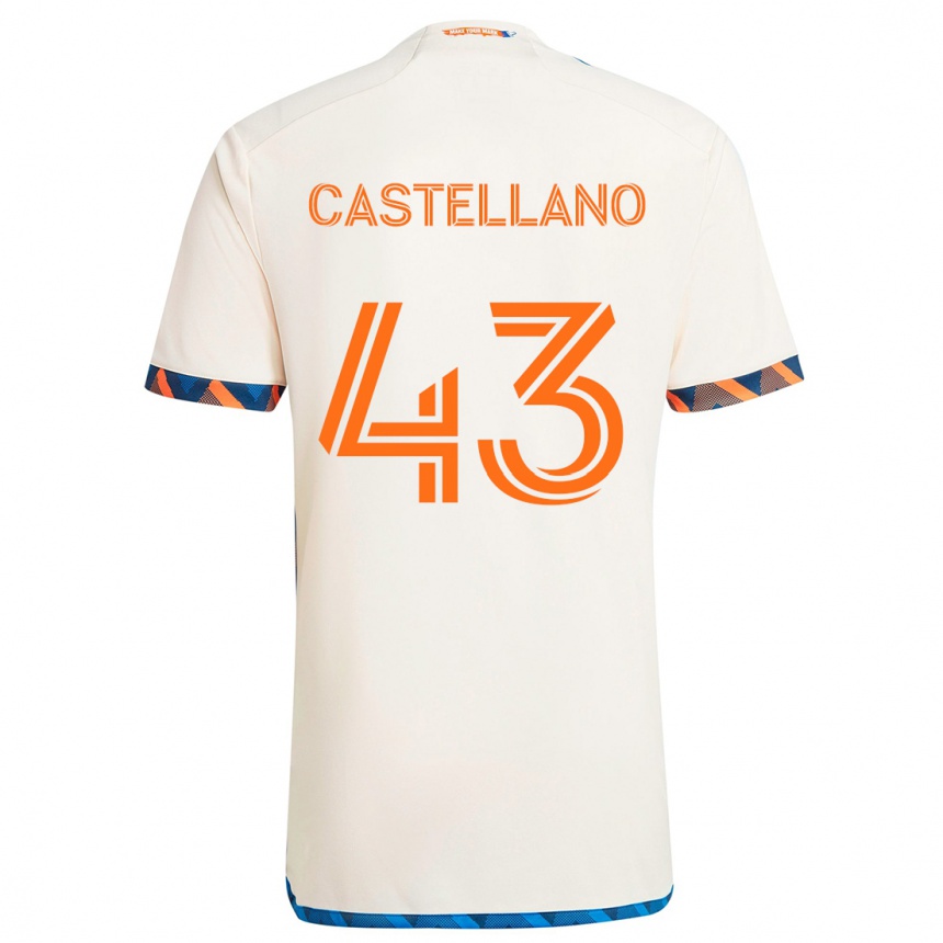 Homme Football Maillot Jesús Castellano #43 Blanc Orange Tenues Extérieur 2024/25