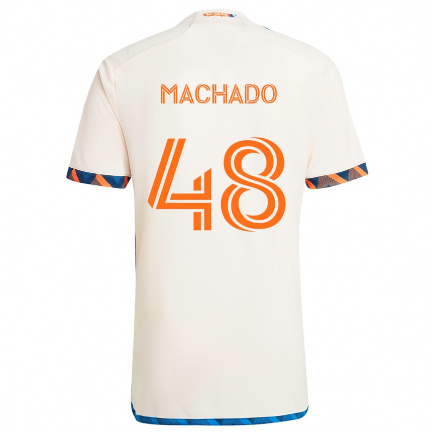 Homme Football Maillot Juan Machado #48 Blanc Orange Tenues Extérieur 2024/25