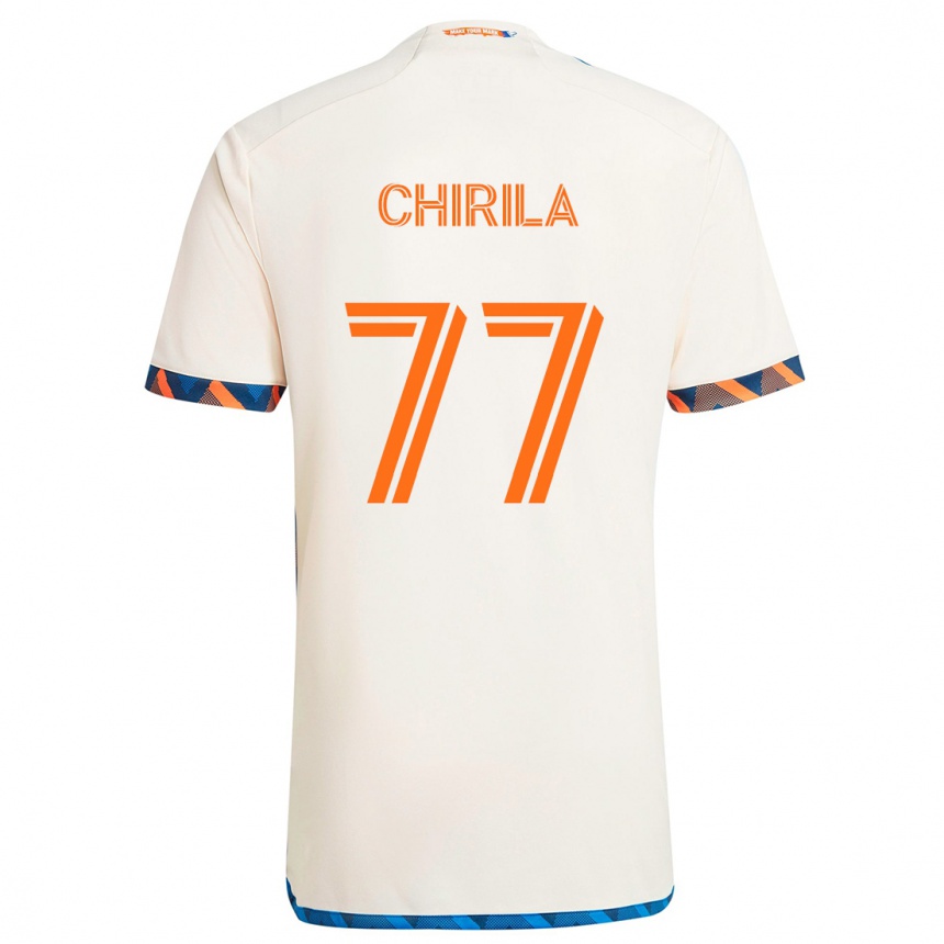 Homme Football Maillot Stefan Chirila #77 Blanc Orange Tenues Extérieur 2024/25