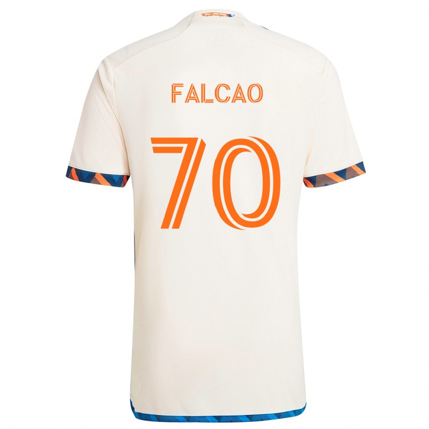 Homme Football Maillot Kiano Falcao #70 Blanc Orange Tenues Extérieur 2024/25