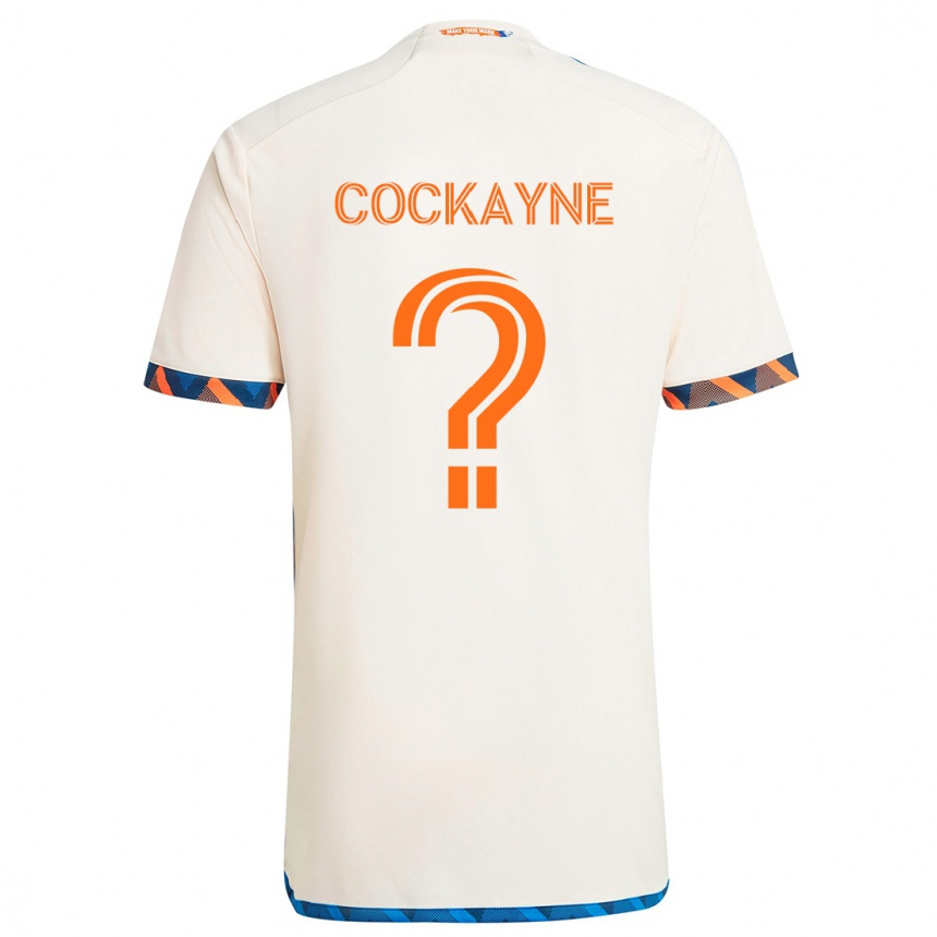 Homme Football Maillot Conner Cockayne #0 Blanc Orange Tenues Extérieur 2024/25