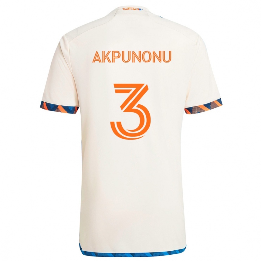 Homme Football Maillot Joey Akpunonu #3 Blanc Orange Tenues Extérieur 2024/25