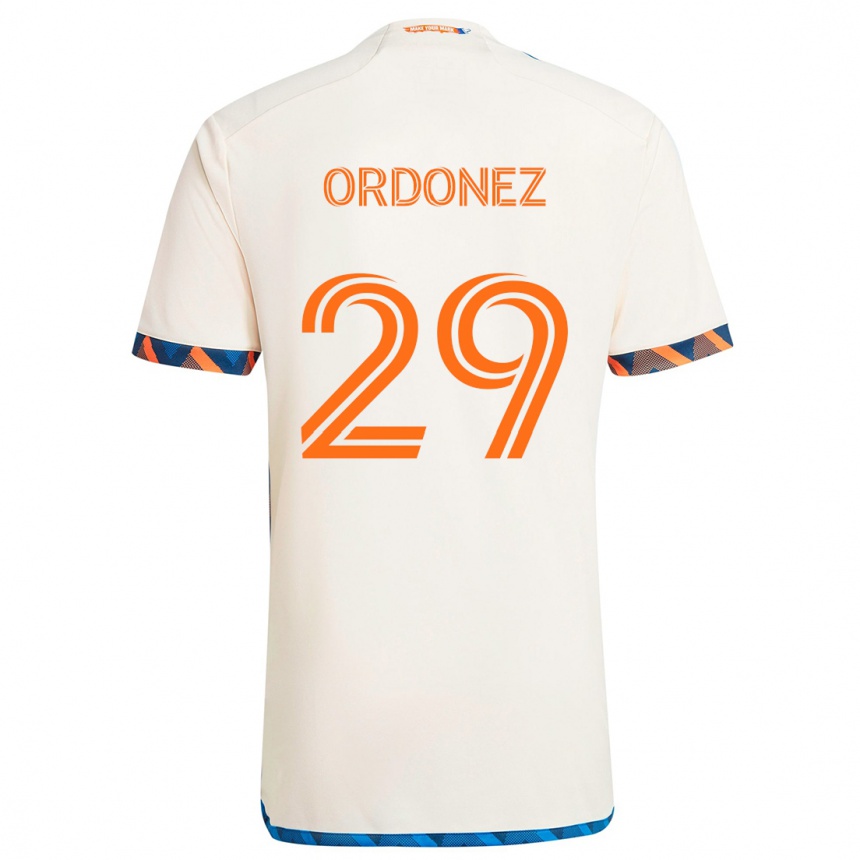 Homme Football Maillot Arquímides Ordóñez #29 Blanc Orange Tenues Extérieur 2024/25