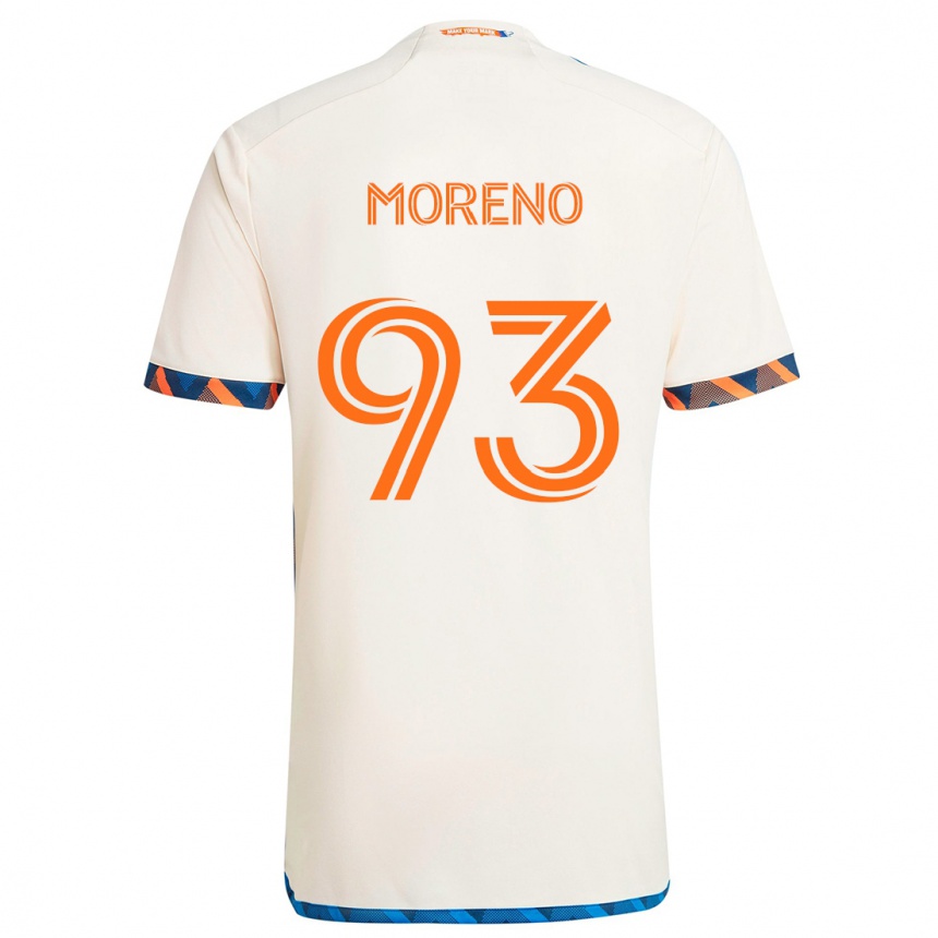 Homme Football Maillot Júnior Moreno #93 Blanc Orange Tenues Extérieur 2024/25