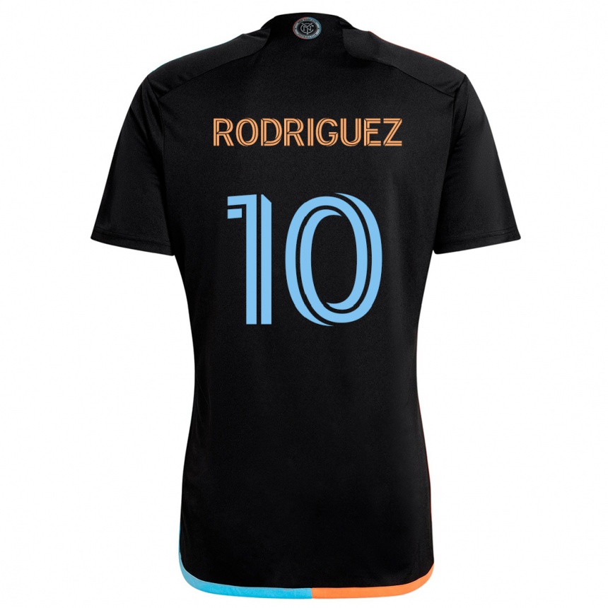 Homme Football Maillot Santiago Rodríguez #10 Noir Orange Bleu Tenues Extérieur 2024/25