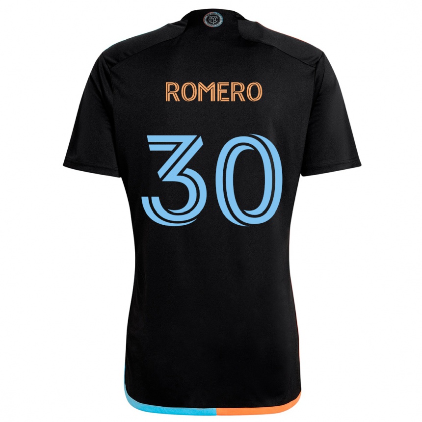 Homme Football Maillot Tomás Romero #30 Noir Orange Bleu Tenues Extérieur 2024/25