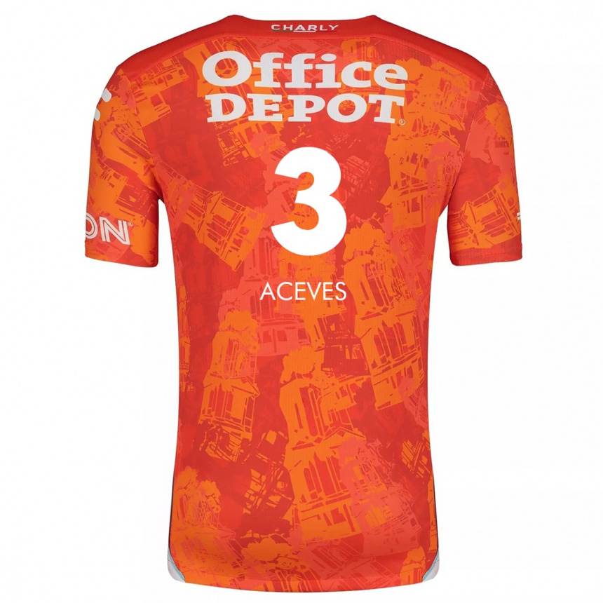 Homme Football Maillot Alonso Aceves #3 Orange White Tenues Extérieur 2024/25