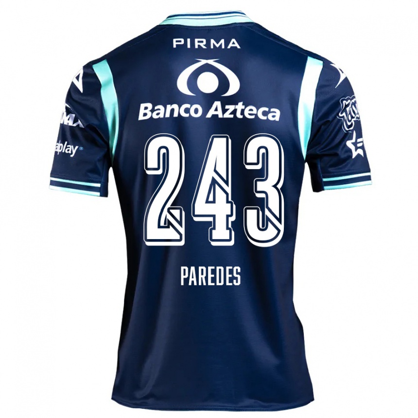 Homme Football Maillot Iker Paredes #243 Bleu Marine Tenues Extérieur 2024/25