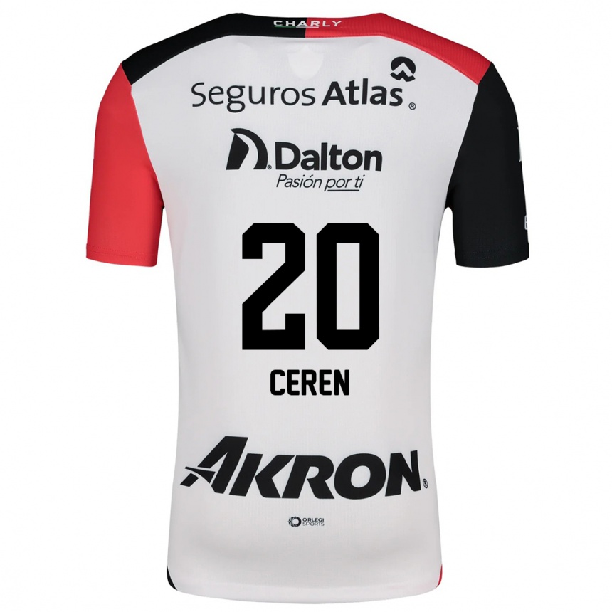 Homme Football Maillot Brenda Cerén #20 Blanc Rouge Noir Tenues Extérieur 2024/25