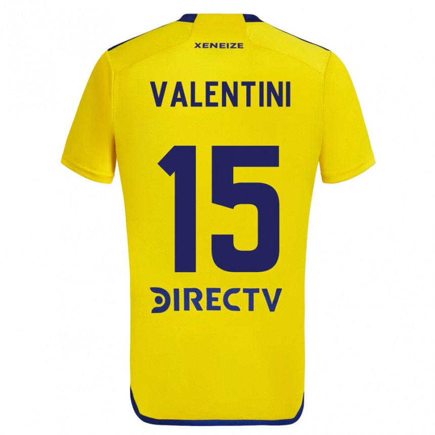 Homme Football Maillot Nicolás Valentini #15 Jaune Bleu Tenues Extérieur 2024/25