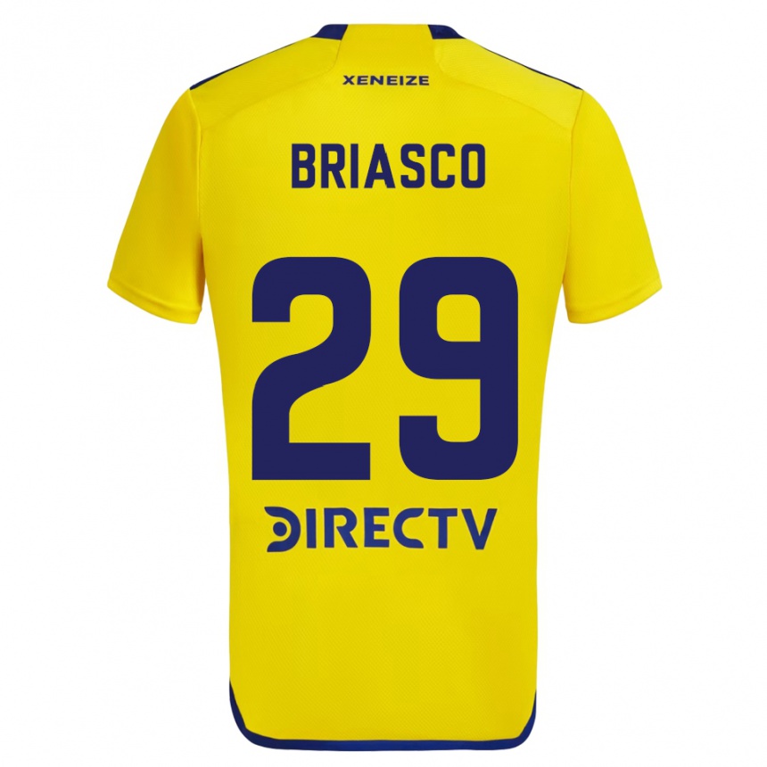 Homme Football Maillot Norberto Briasco #29 Jaune Bleu Tenues Extérieur 2024/25